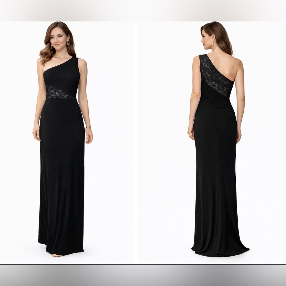 Kay Unger Long Formal Dress 8 Black Party Cocktail Sheath Wedding Cruise Vintage
